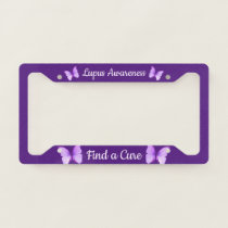 Lupus Awareness Support Deep Purple Butterfly License Plate Frame