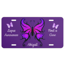 Lupus Awareness Support Purple Add Name Butterfly License Plate