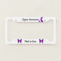 Lupus Awareness Support Purple Butterfly Gift License Plate Frame