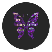 Lupus Awareness Support Strong Diva Survivor Purpl Classic Round Sticker