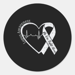 Lupus Awareness Warrior Purple Ribbon Autoimmune D Classic Round Sticker
