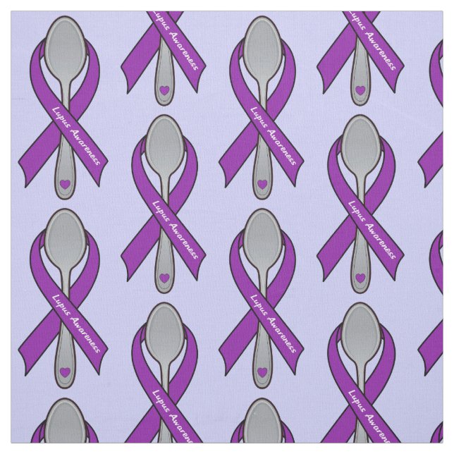 Lupus Awareness with Spoons for Energy Fabric (Swatch)