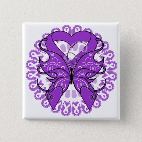 Lupus Butterfly Circle of Ribbons Pinback Button