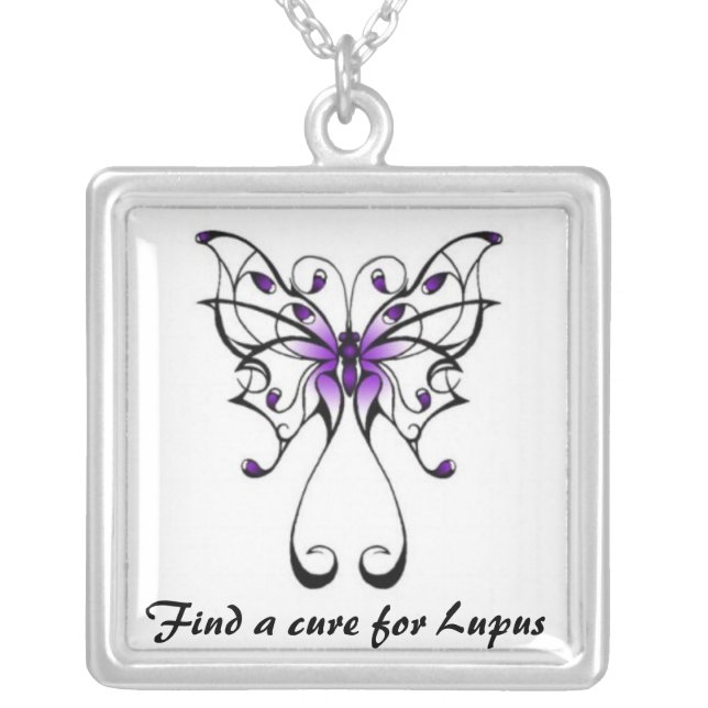 Lupus Butterfly Silver Plated Necklace (Front)