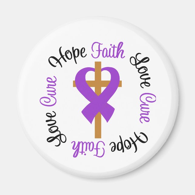 Lupus Faith Hope Love Cross Magnet (Front)