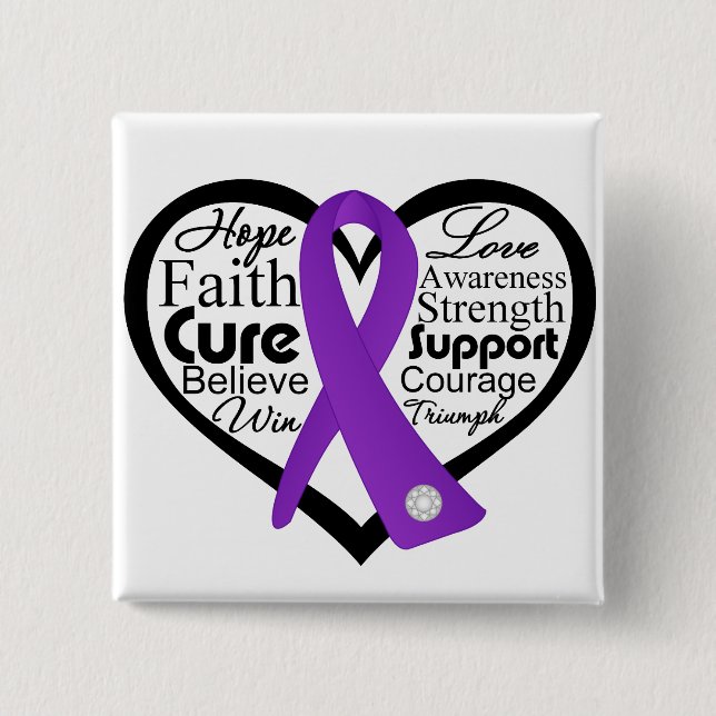 Lupus Heart Ribbon Collage Pinback Button (Front)