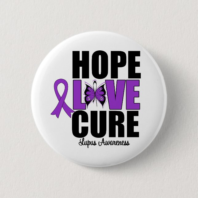 Lupus Hope Love Cure Button (Front)