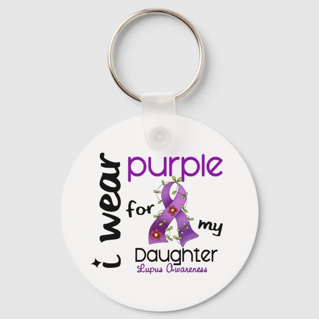 Lupus I WEAR PURPLE FOR MY DAUGHTER 43 Keychain (Front)