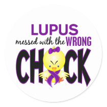 Lupus Messed With The Wrong Chick Classic Round Sticker