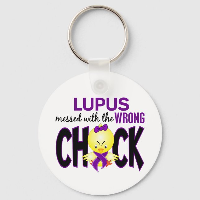 Lupus Messed With The Wrong Chick Keychain (Front)