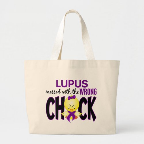 Lupus Messed With The Wrong Chick Large Tote Bag