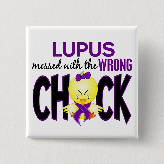 Lupus Messed With The Wrong Chick Pinback Button (Front)