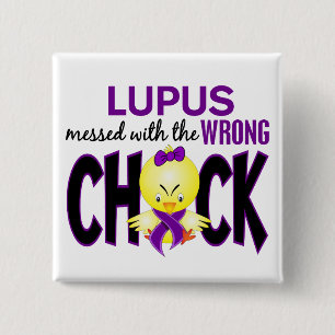 Lupus Messed With The Wrong Chick Pinback Button