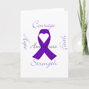 Purple Pancreatic Cancer Ribbon Greeting Card for Sale by