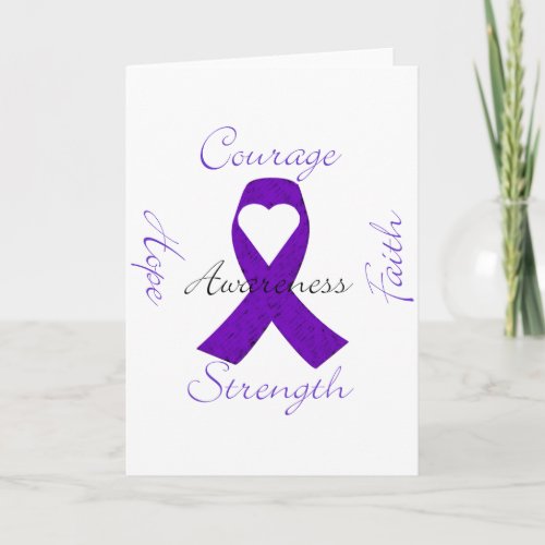 Lupus Pancreatic Thyroid purple ribbon awareness Card