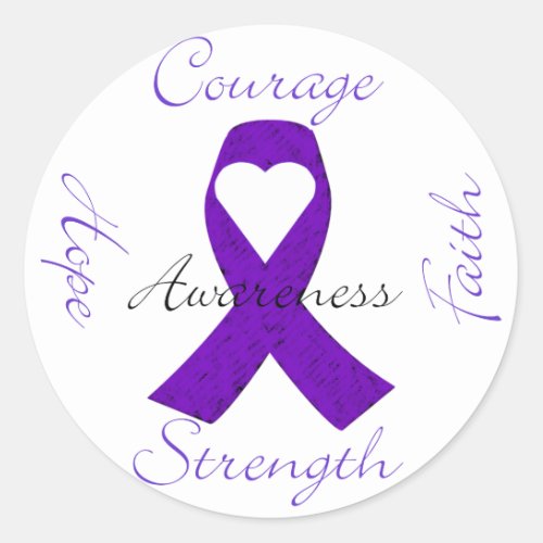 Lupus Pancreatic Thyroid purple ribbon awareness Classic Round Sticker