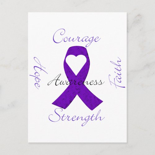 Lupus Pancreatic Thyroid purple ribbon awareness Postcard