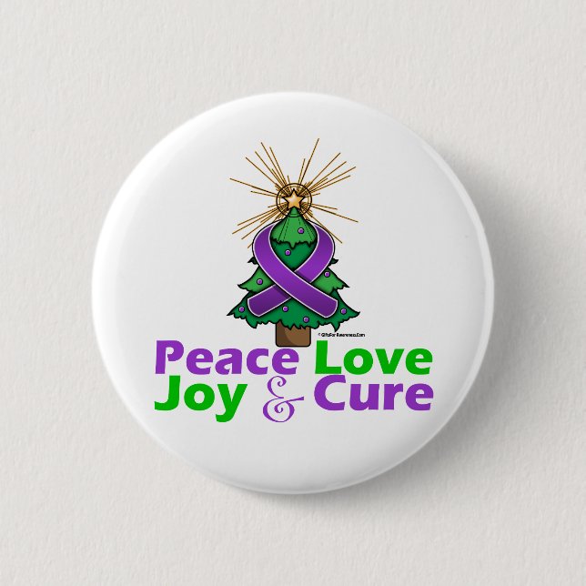 Lupus Peace Love Joy Cure Button (Front)
