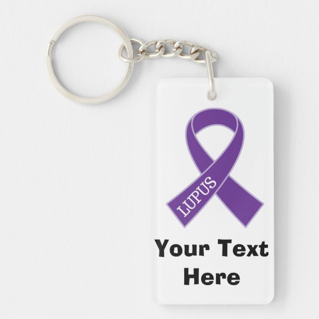 Lupus Personalized Awareness Gift Keychain (Front)