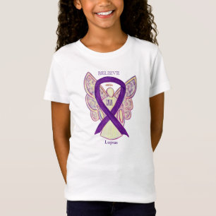 Lupus Purple Awareness Ribbon Angel Custom Shirt