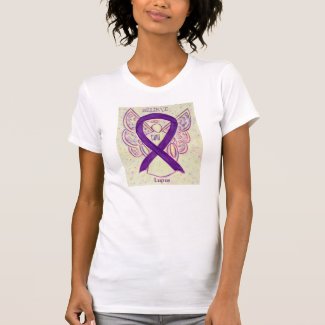 Lupus Purple Awareness Ribbon Angel Custom Shirt