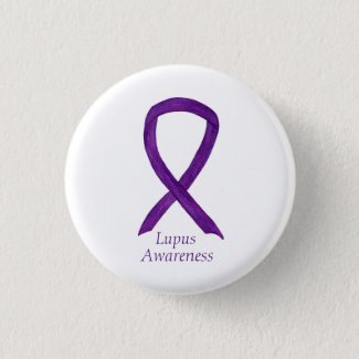 Lupus Purple Awareness Ribbon Custom Art Pin