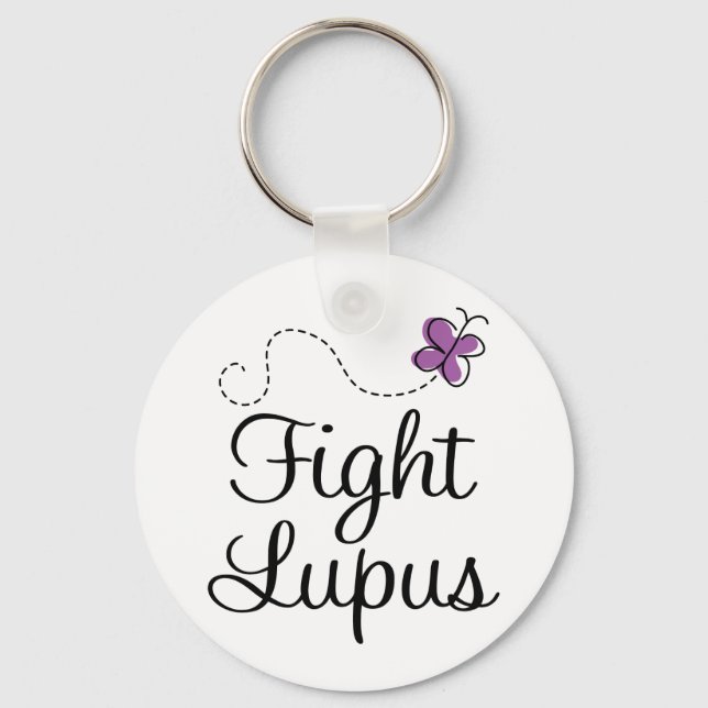 Lupus purple butterfly keychain (Front)