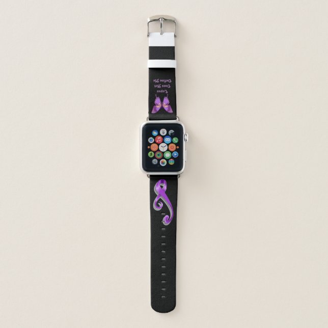 Lupus Purple Butterfly Ribbon Apple Watch Band (Front)