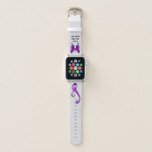 Lupus Purple Butterfly Ribbon Apple Watch Band
