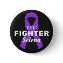 Lupus Ribbon Black Button