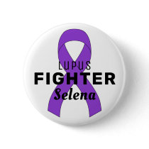 Lupus Ribbon White Button