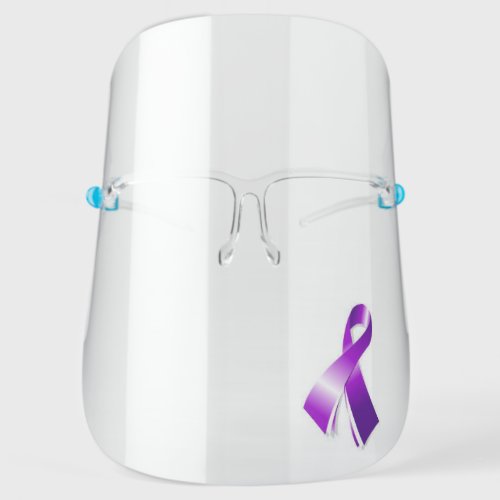 Lupus Support Purple Ribbon Clear Face Shield