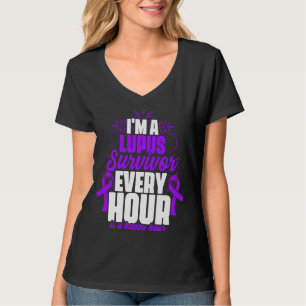 Lupus Survivor Lupus Purple Ribbon Lupus Awareness T-Shirt