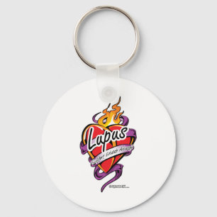 Lupus Tattoo Heart Keychain