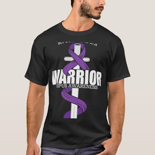Lupus Warrior Boyfriend Lupus Awareness T-Shirt (Front)