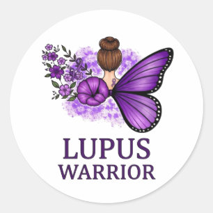 Lupus Warrior Butterfly Sticker Purple Awareness