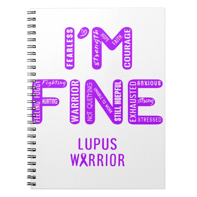 Lupus Warrior - I AM FINE Notebook (Front)