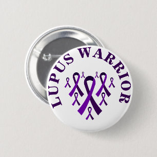 Lupus Warrior Purple Awareness Ribbon Button