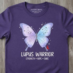 Lupus Warrior Purple Butterfly  T-Shirt