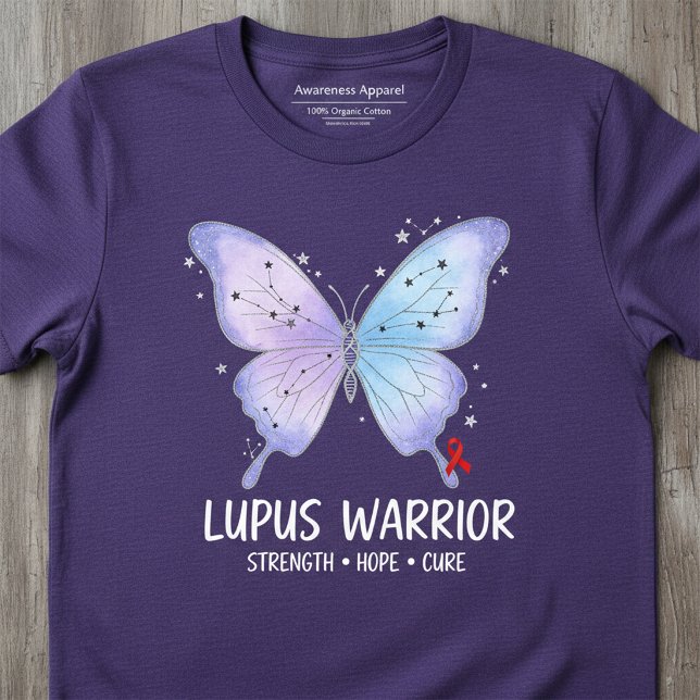 Lupus Warrior Purple Butterfly  T-Shirt (Creator Uploaded)