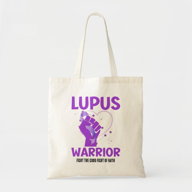LUPUS WARRIOR Purple Raising Awareness Month Tote Bag (Front)