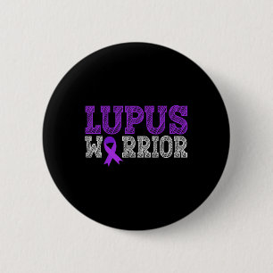 Lupus Warrior Purple Ribbon Lupus Awareness Month  Button