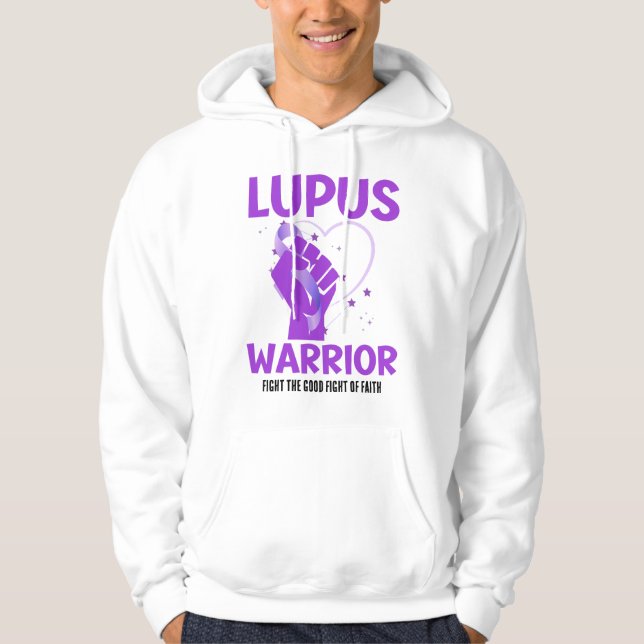 LUPUS WARRIOR Purple Ribbon Raising Awareness Hoodie (Front)