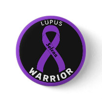 Lupus Warrior Ribbon Black Button