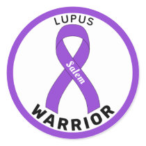 Lupus Warrior Ribbon White Round Sticker