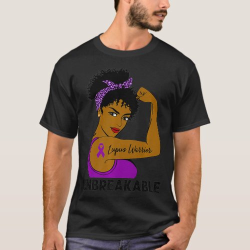 Lupus Warrior Strong Black Women Unbreakable Aware T_Shirt