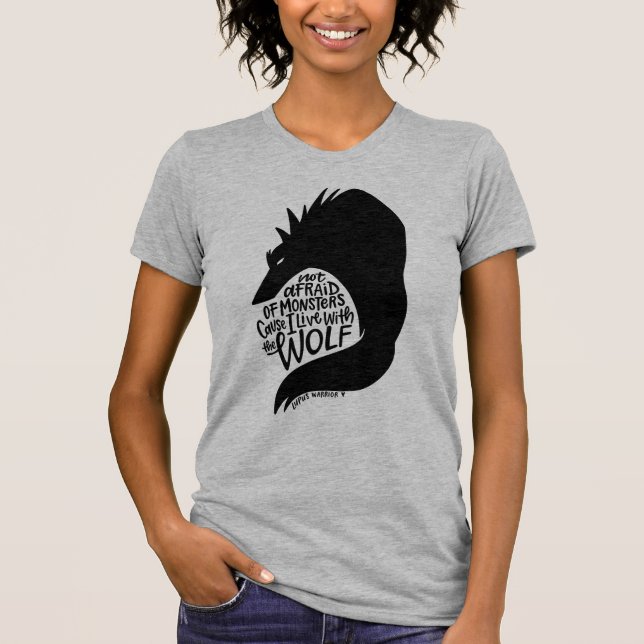 Lupus Warrior T-Shirt – Hand-Lettered Wolf Quote (Front)