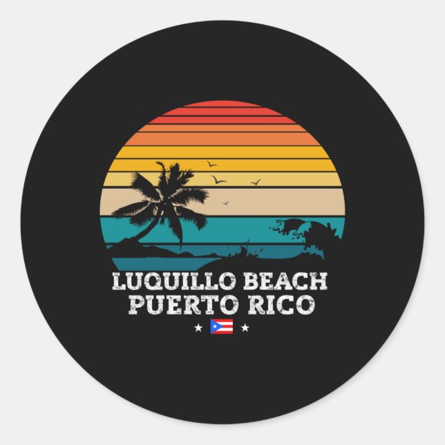 LUQUILLO BEACH PUERTO RICO CLASSIC ROUND STICKER (Front)