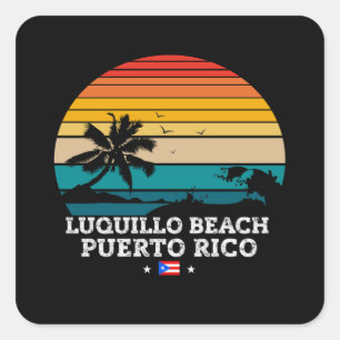 LUQUILLO BEACH PUERTO RICO SQUARE STICKER