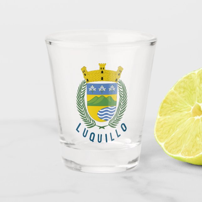 Luquillo coat of arms - Puerto Rico Shot Glass (Front)
